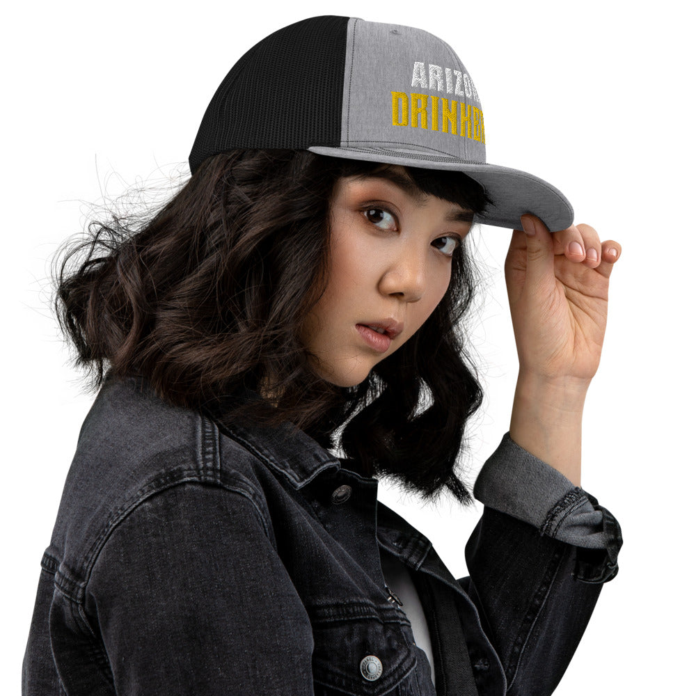 Trucker Cap with Arizona Drinkers in Yellow Color on Front