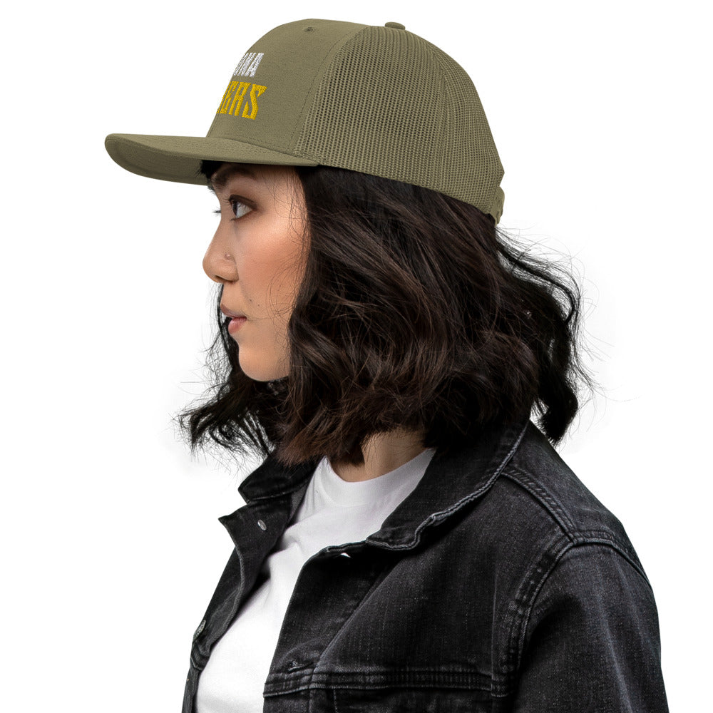 Trucker Cap with Arizona Drinkers in Yellow Color on Front