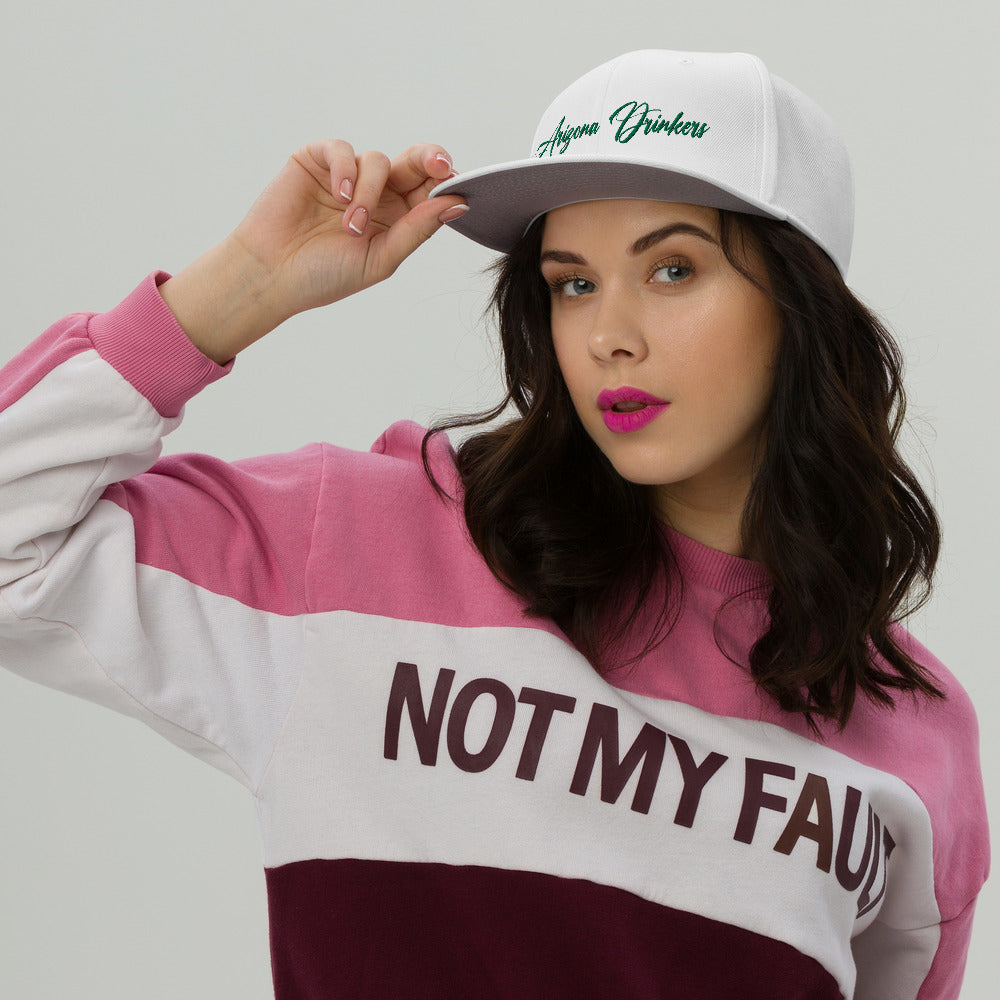 Snapback Hat with Arizona Drinkers in Green Color on Front