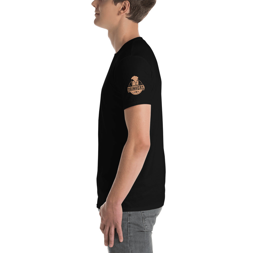 Short-Sleeve Unisex T-Shirt with arizona drinkers logo on both sleeves