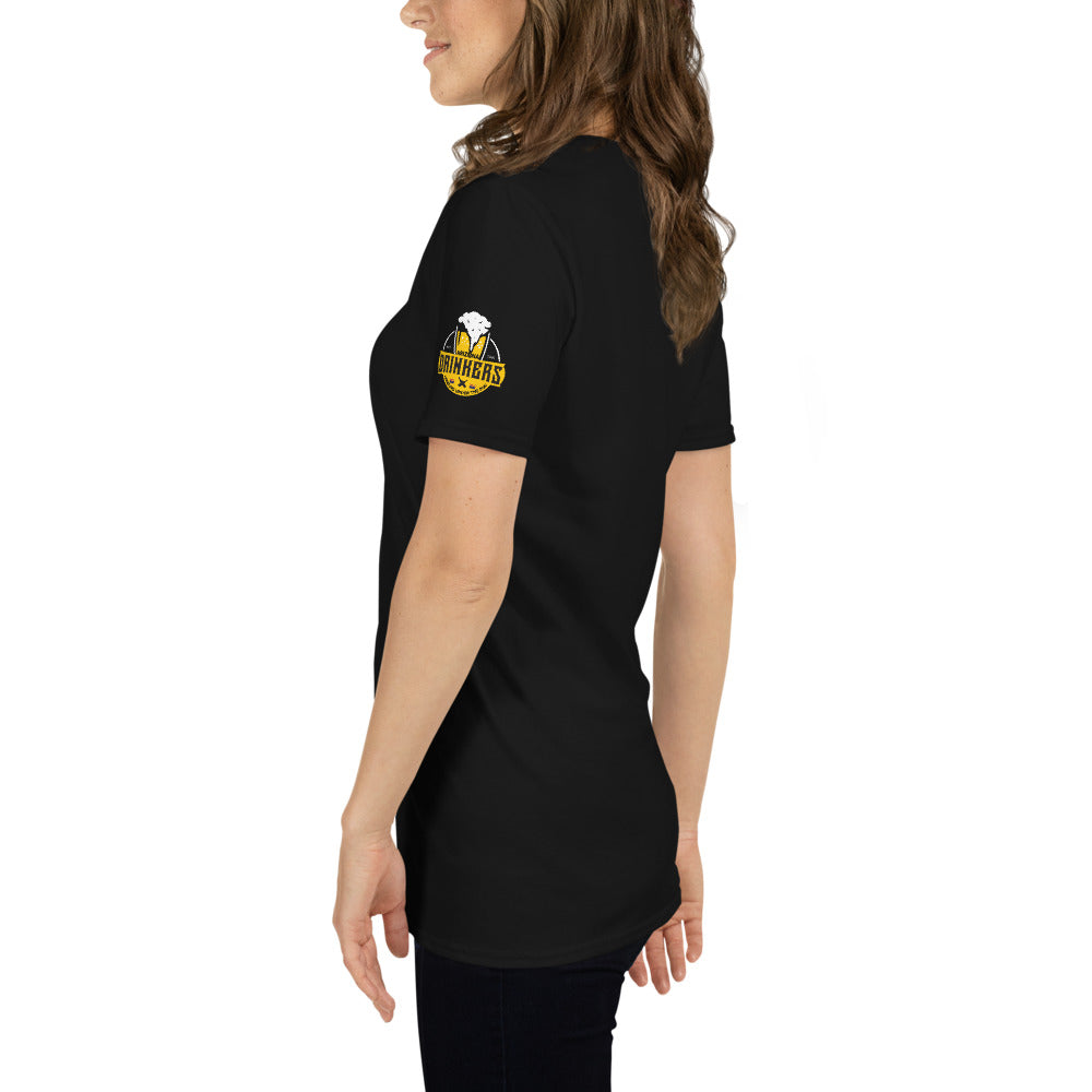 Short-Sleeve Unisex T-Shirt with Arizona drinkers logo on both sleeves