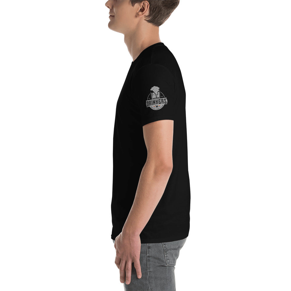 Short-Sleeve Unisex T-Shirt with Arizona drinkers logo on both sleeves