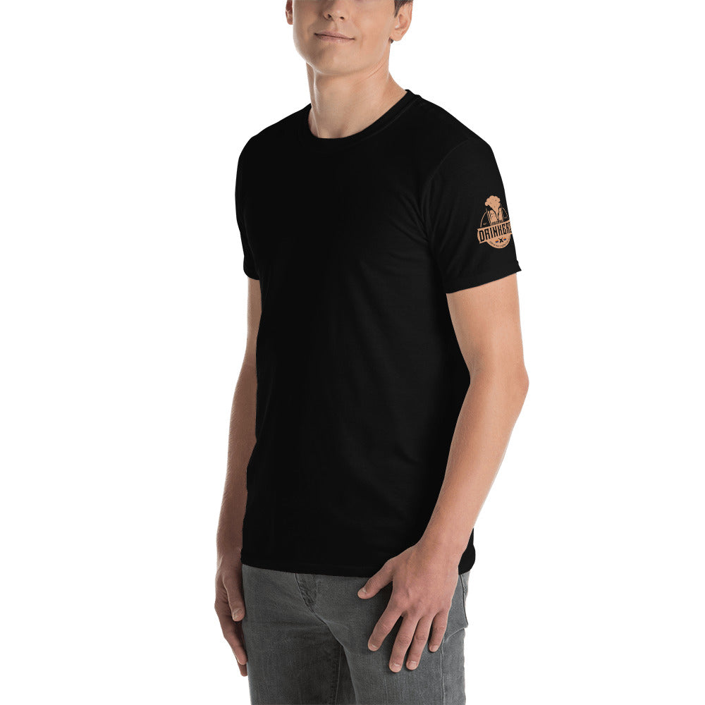 Short-Sleeve Unisex T-Shirt with arizona drinkers logo on both sleeves