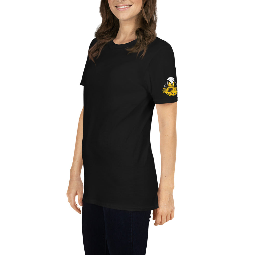 Short-Sleeve Unisex T-Shirt with Arizona drinkers logo on both sleeves