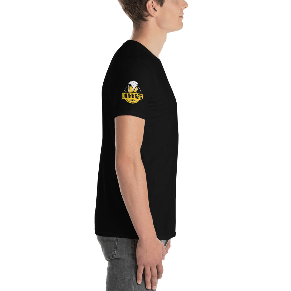 Short-Sleeve Unisex T-Shirt with Arizona drinkers logo on both sleeves