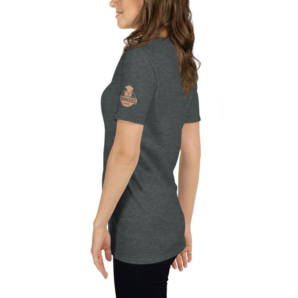 Short-Sleeve Unisex T-Shirt with Arizona drinkers logo on both sleeves