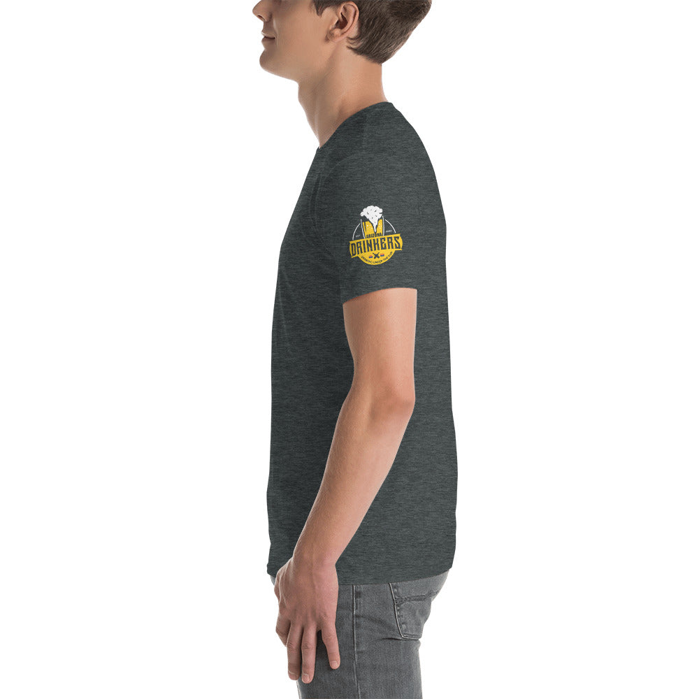 Short-Sleeve Unisex T-Shirt with Arizona drinkers logo on both sleeves