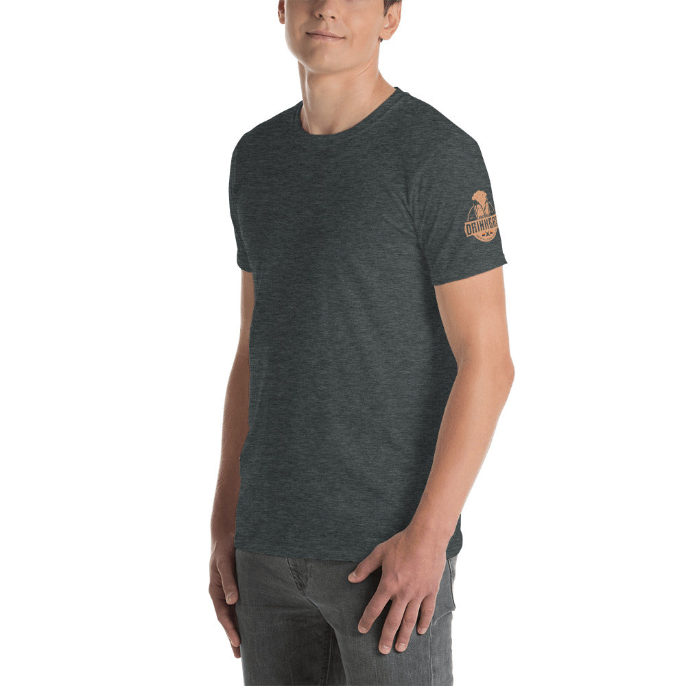 Short-Sleeve Unisex T-Shirt with arizona drinkers logo on both sleeves
