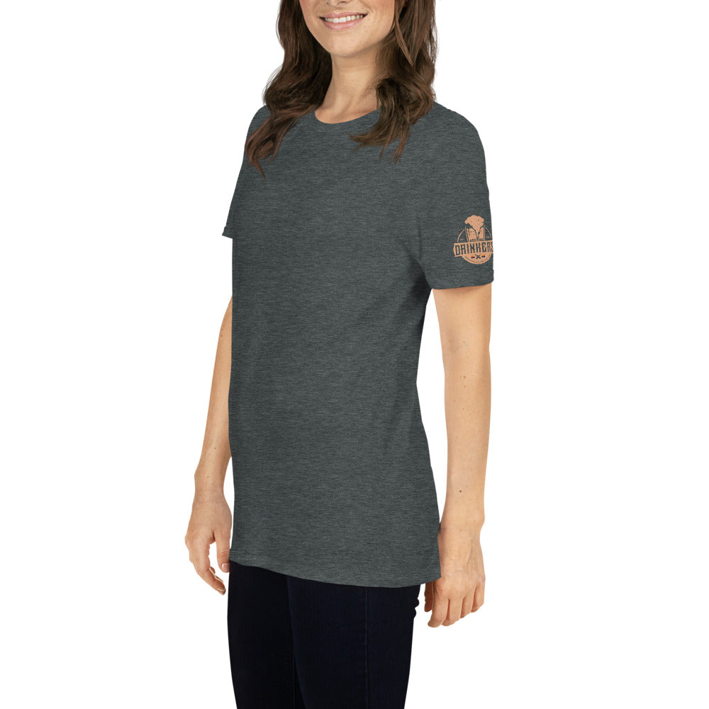 Short-Sleeve Unisex T-Shirt with Arizona drinkers logo on both sleeves