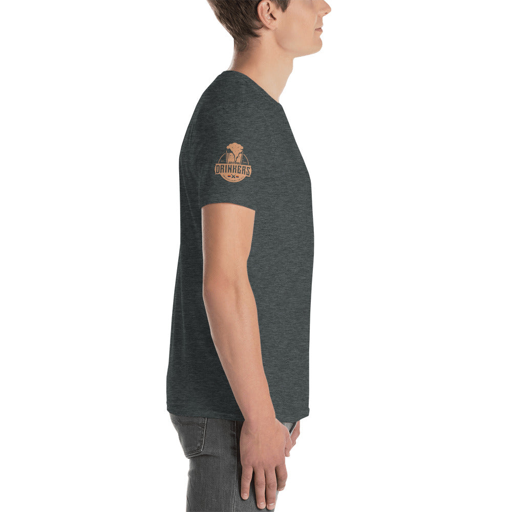 Short-Sleeve Unisex T-Shirt with arizona drinkers logo on both sleeves