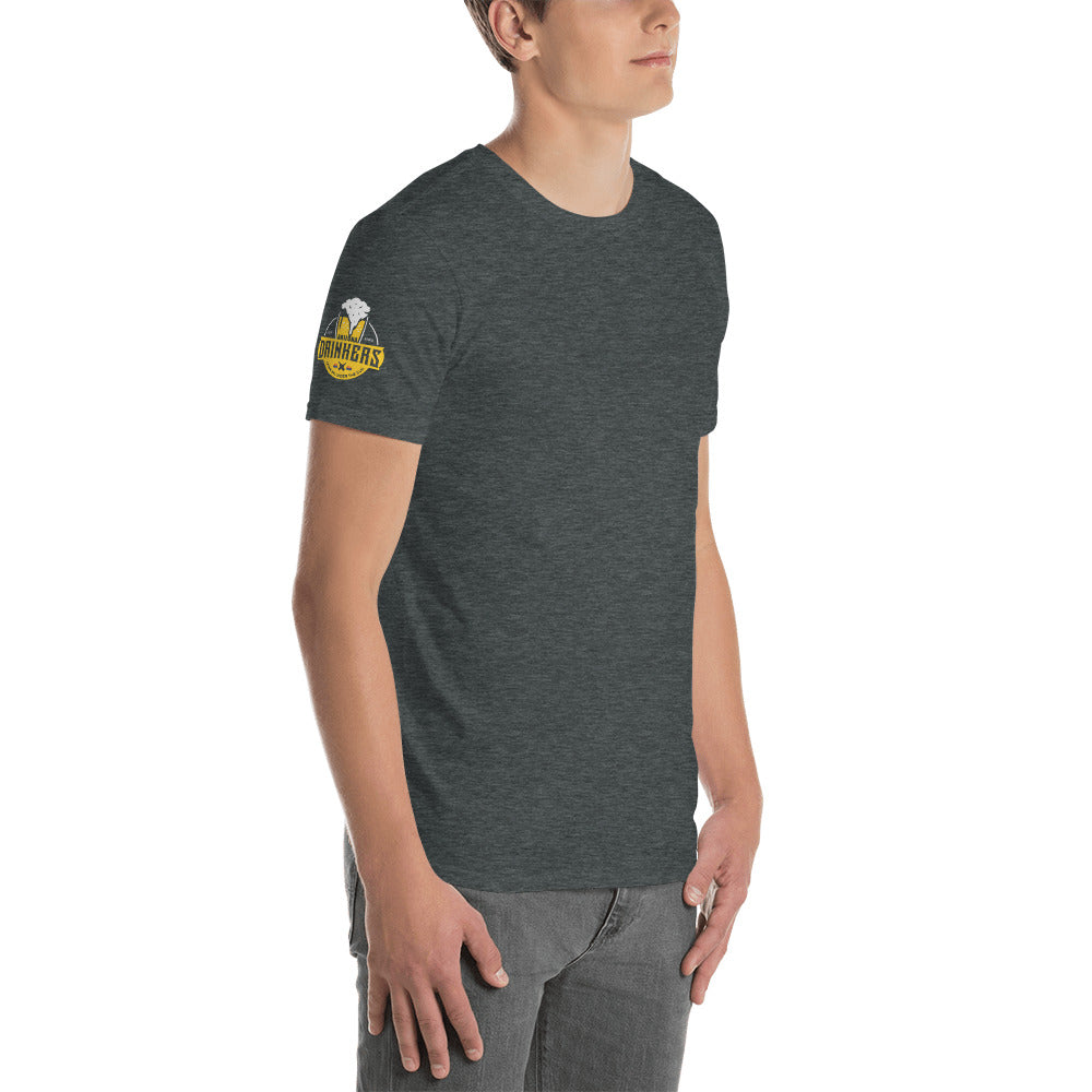Short-Sleeve Unisex T-Shirt with Arizona drinkers logo on both sleeves