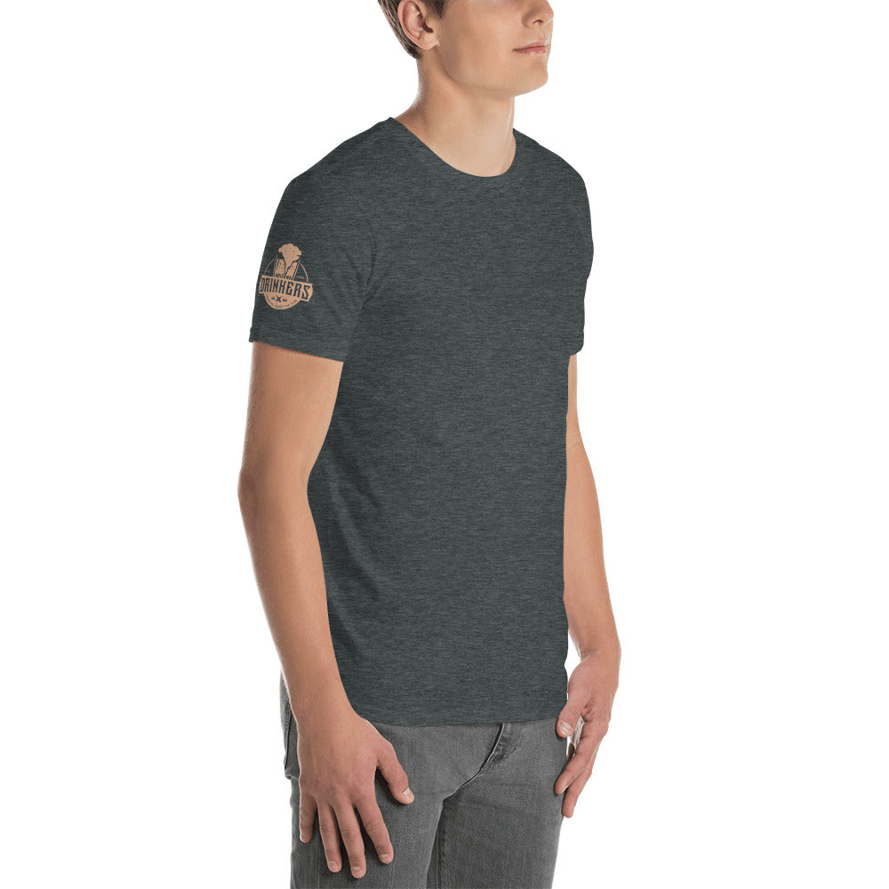 Short-Sleeve Unisex T-Shirt with Arizona drinkers logo on both sleeves