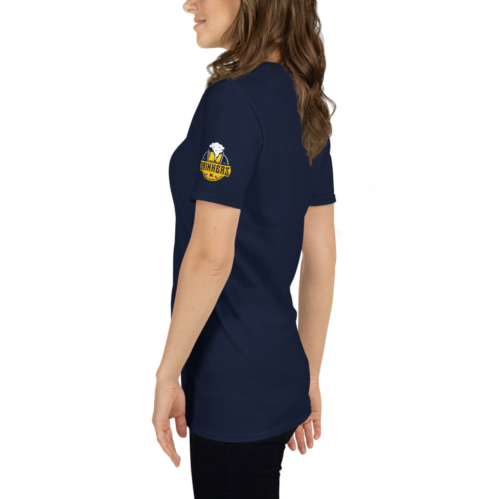 Short-Sleeve Unisex T-Shirt with Arizona drinkers logo on both sleeves