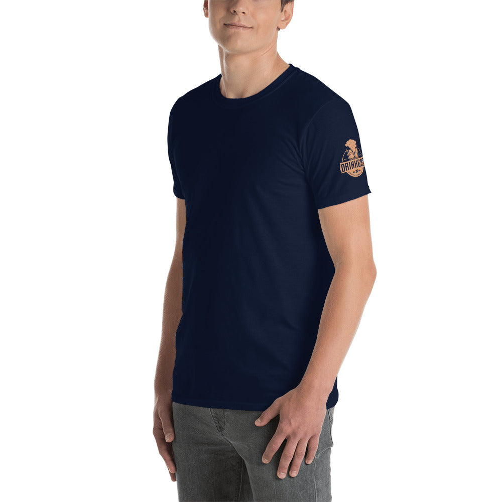 Short-Sleeve Unisex T-Shirt with arizona drinkers logo on both sleeves