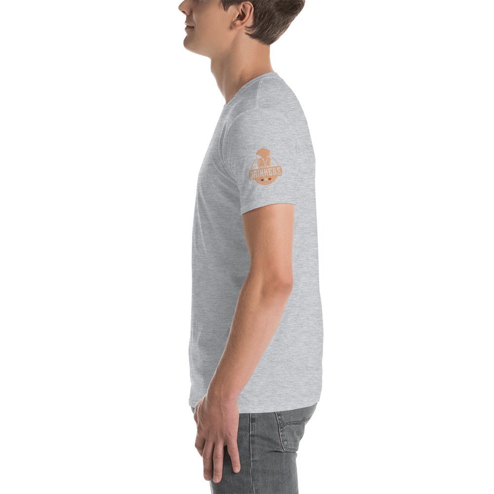 Short-Sleeve Unisex T-Shirt with arizona drinkers logo on both sleeves