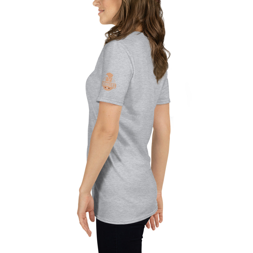 Short-Sleeve Unisex T-Shirt with Arizona drinkers logo on both sleeves