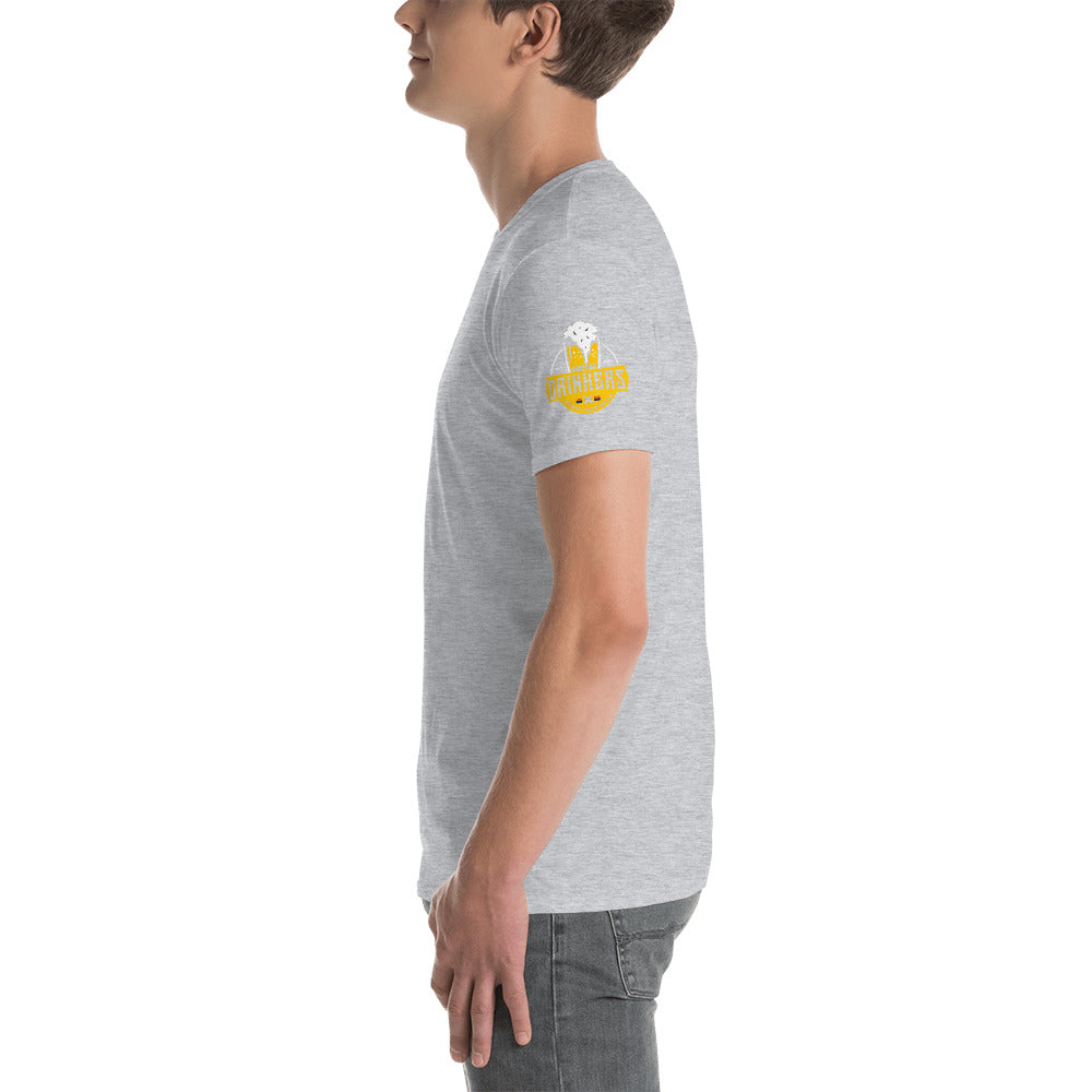 Short-Sleeve Unisex T-Shirt with Arizona drinkers logo on both sleeves