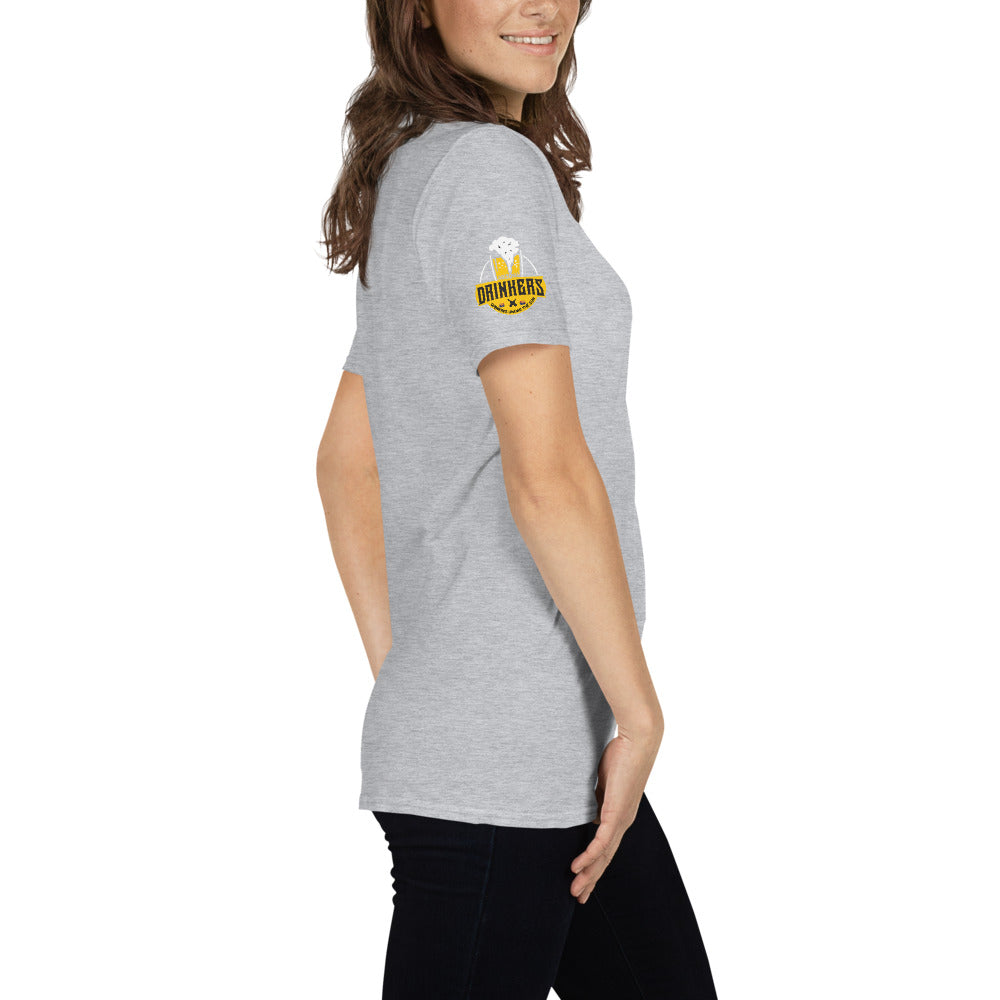 Short-Sleeve Unisex T-Shirt with Arizona drinkers logo on both sleeves
