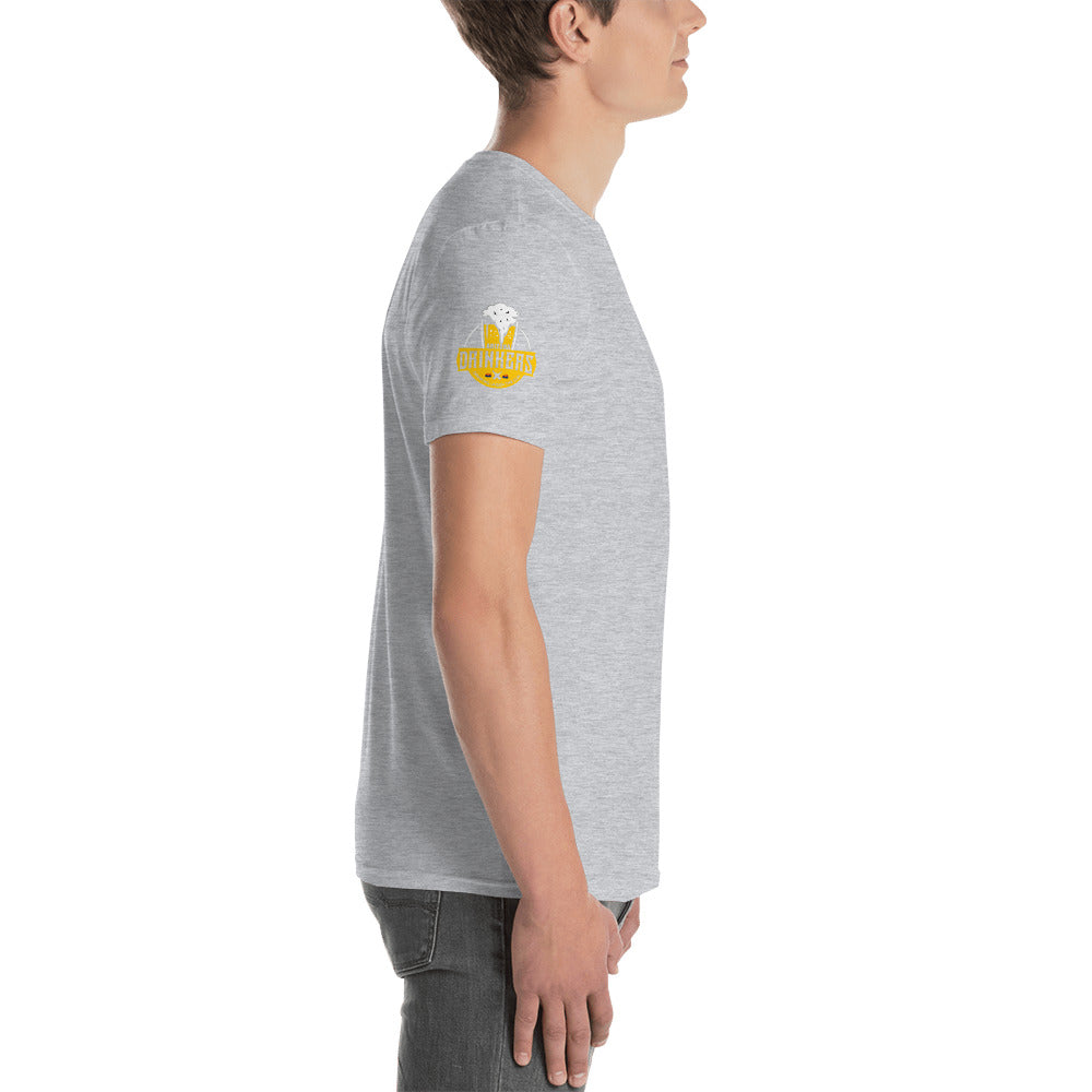 Short-Sleeve Unisex T-Shirt with Arizona drinkers logo on both sleeves