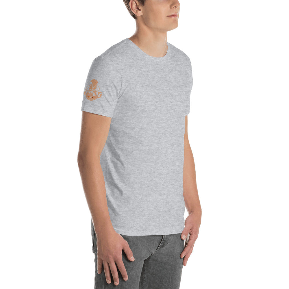 Short-Sleeve Unisex T-Shirt with arizona drinkers logo on both sleeves
