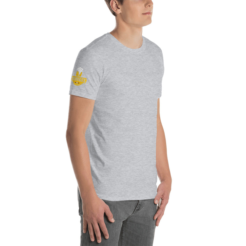 Short-Sleeve Unisex T-Shirt with Arizona drinkers logo on both sleeves