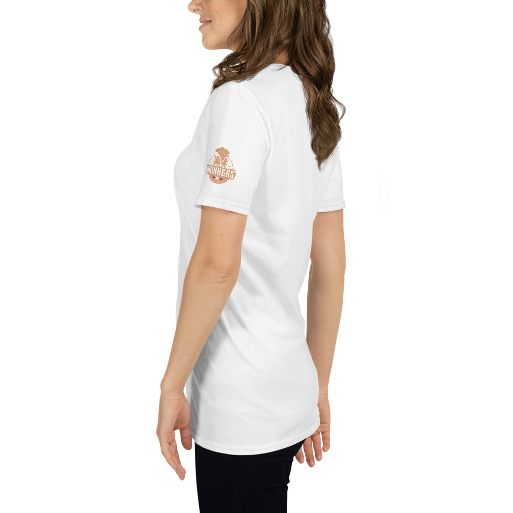 Short-Sleeve Unisex T-Shirt with Arizona drinkers logo on both sleeves