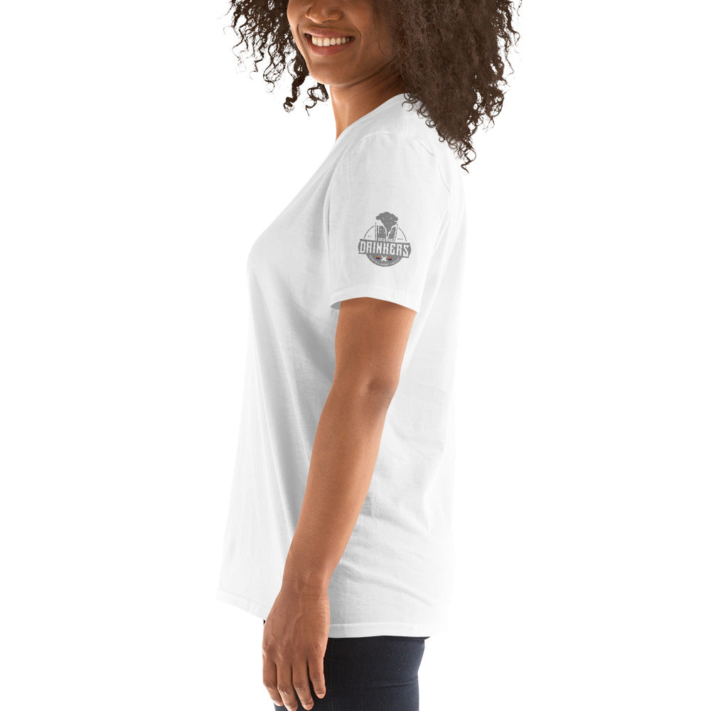 Short-Sleeve Unisex T-Shirt with Arizona Drinkers Logo on both sleeves