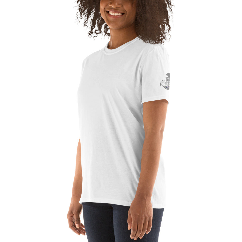 Short-Sleeve Unisex T-Shirt with Arizona Drinkers Logo on both sleeves