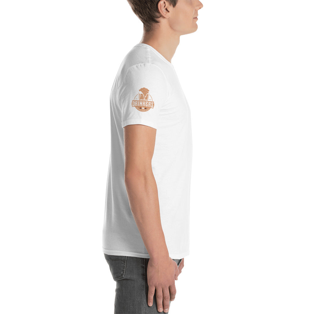 Short-Sleeve Unisex T-Shirt with arizona drinkers logo on both sleeves