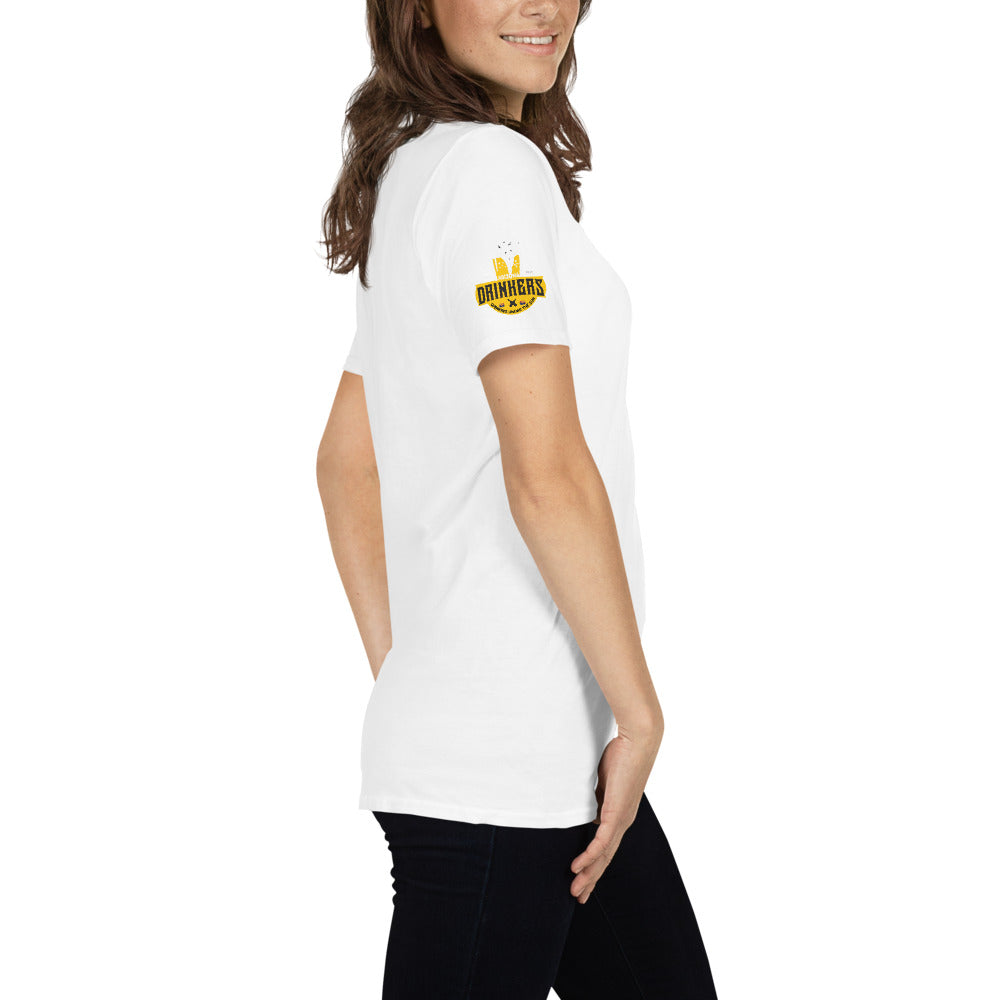 Short-Sleeve Unisex T-Shirt with Arizona drinkers logo on both sleeves