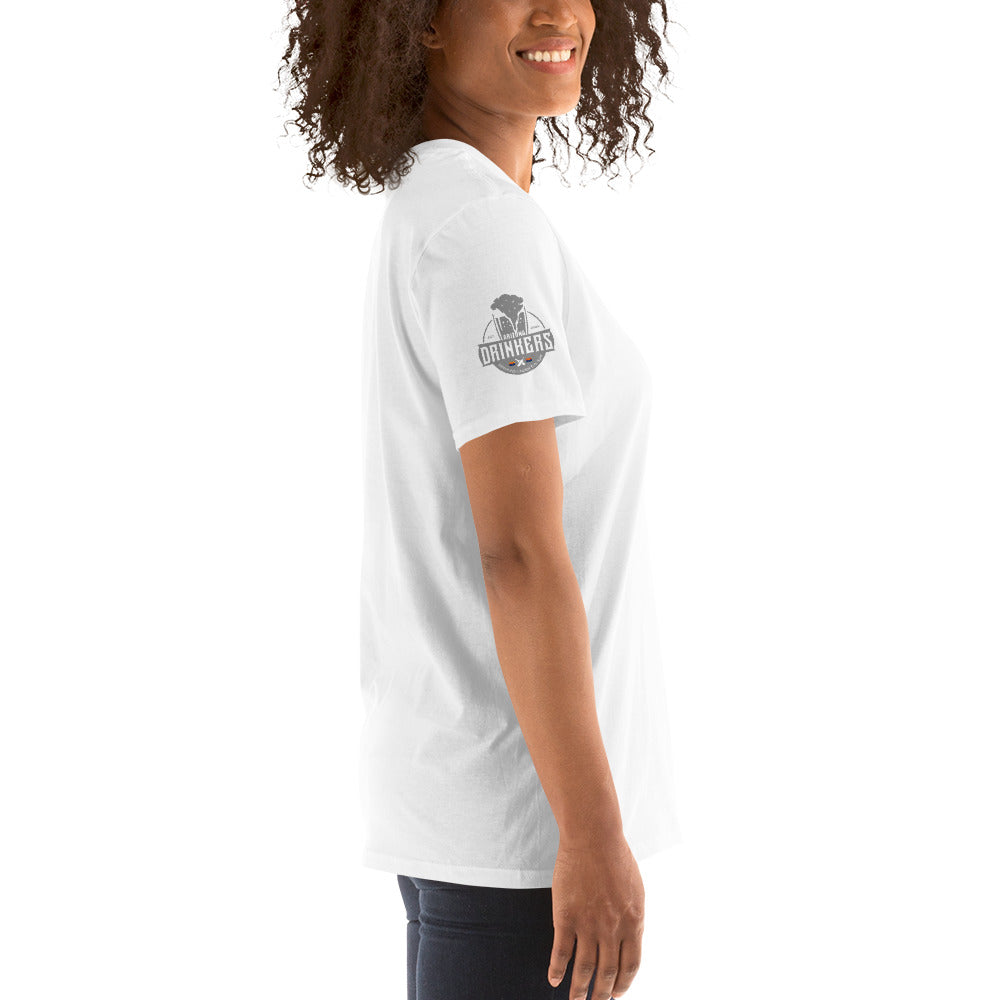 Short-Sleeve Unisex T-Shirt with Arizona Drinkers Logo on both sleeves