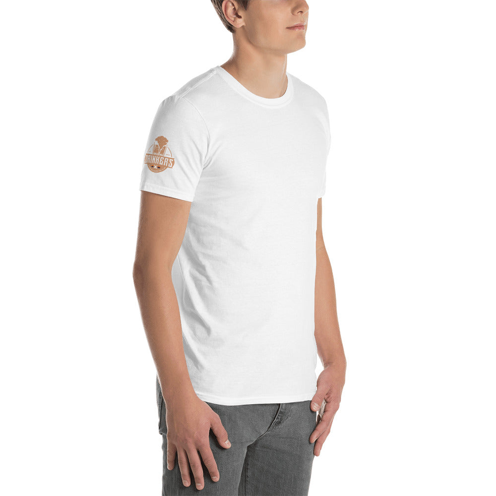 Short-Sleeve Unisex T-Shirt with arizona drinkers logo on both sleeves