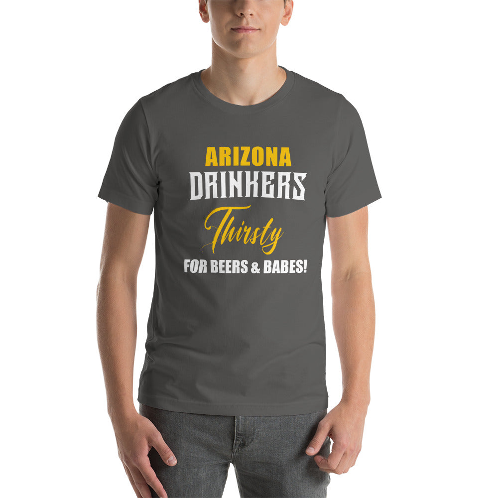 Short-sleeve unisex t-shirt with Drinkers Text on Front