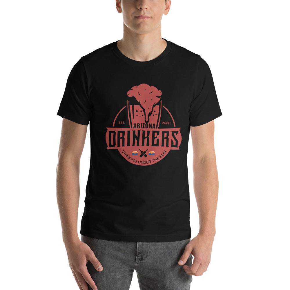 Short-Sleeve Unisex T-Shirt with Arizona Drinkers Logo On Front