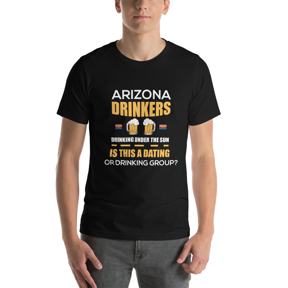 Short-sleeve unisex t-shirt with Drinkers Text on Front
