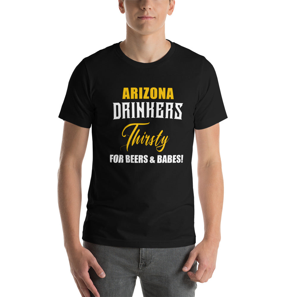 Short-sleeve unisex t-shirt with Drinkers Text on Front