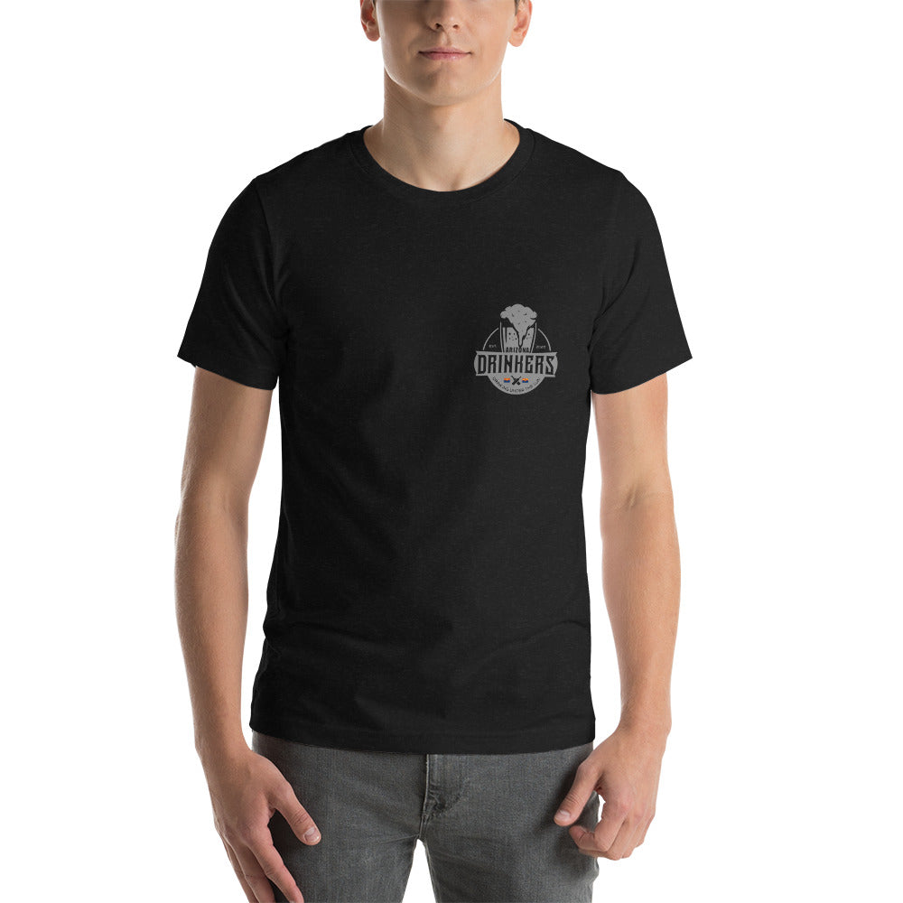 Short-Sleeve Unisex T-Shirt with Arizona Drinkers Logo