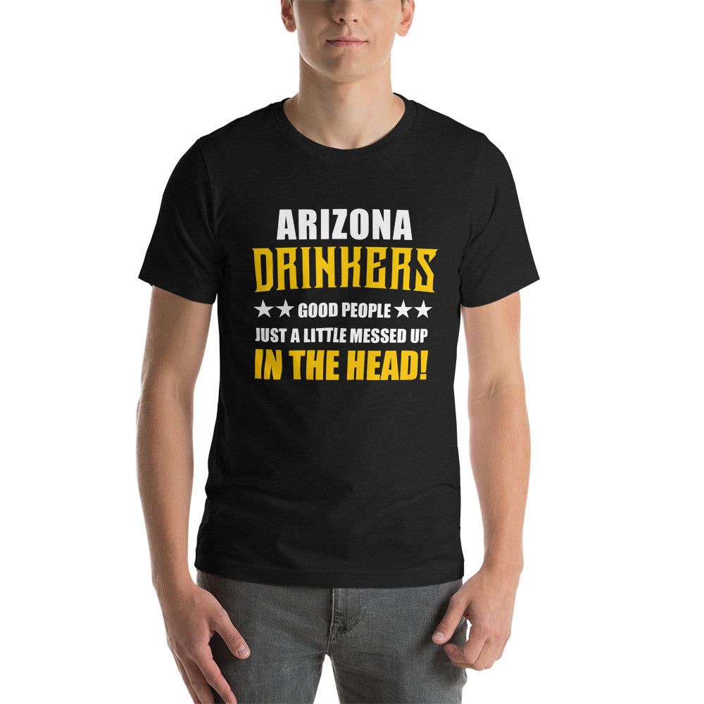 Short-sleeve unisex t-shirt with Drinkers Text on Front