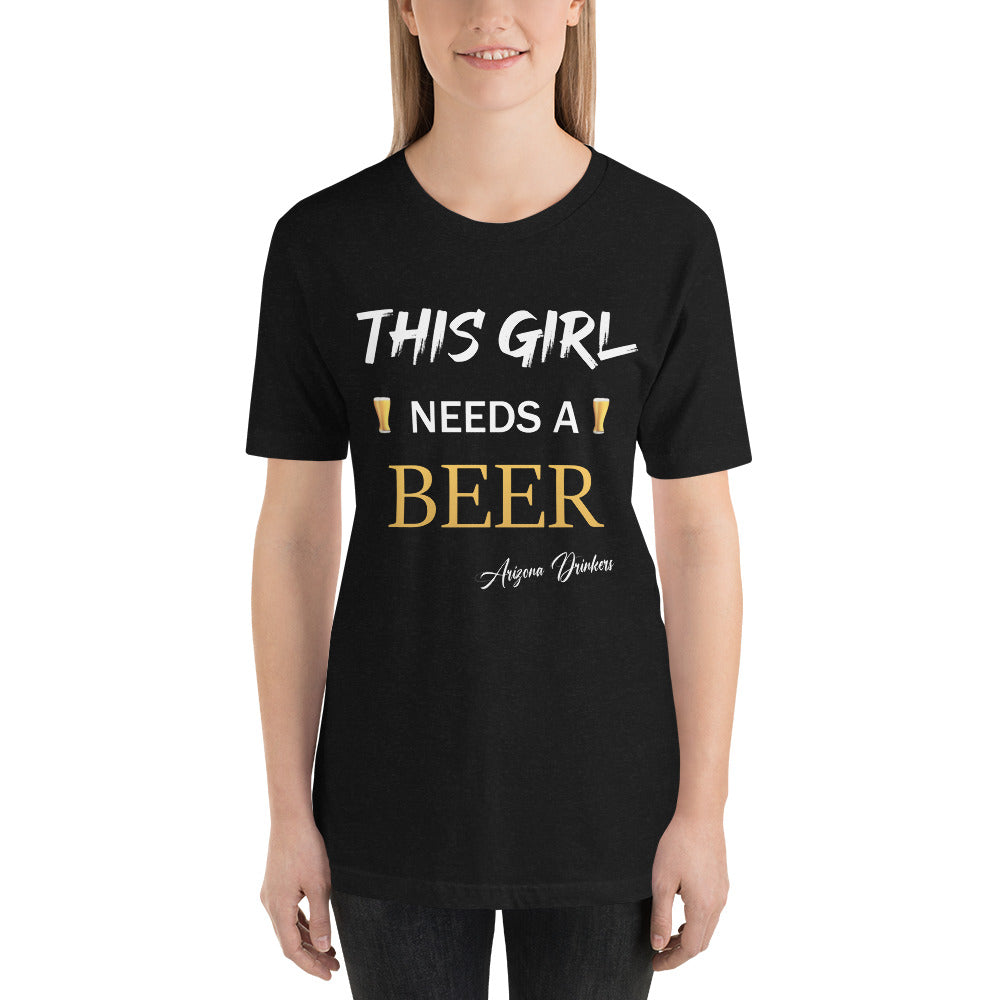 Unisex t-shirt with Arizona Drinkers Text on front