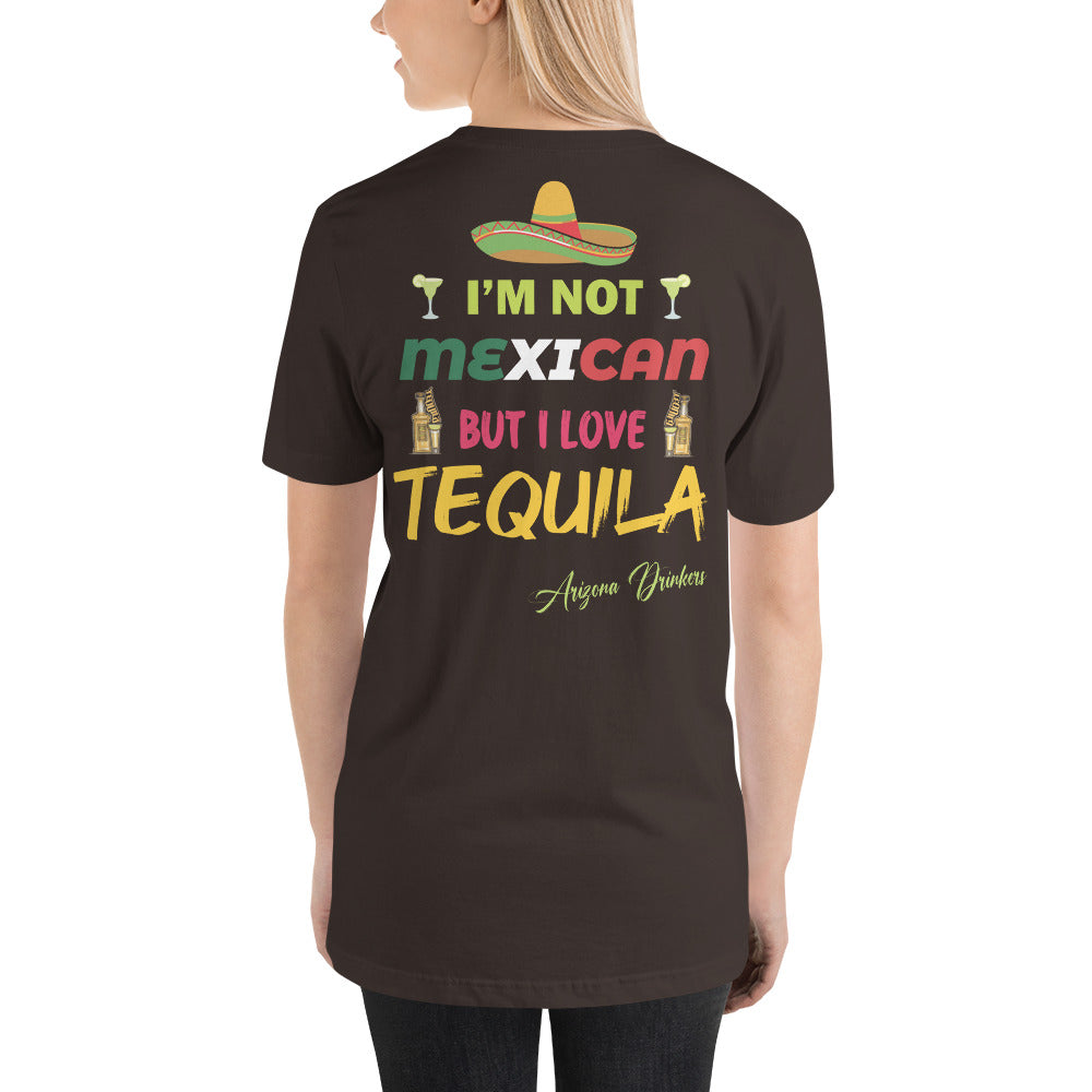 Short-sleeve unisex t-shirt with Arizona Drinkers logo on Front and Drinkers Text on Back