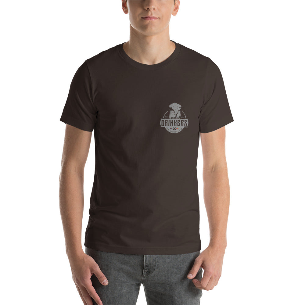 Short-Sleeve Unisex T-Shirt with Arizona Drinkers Logo