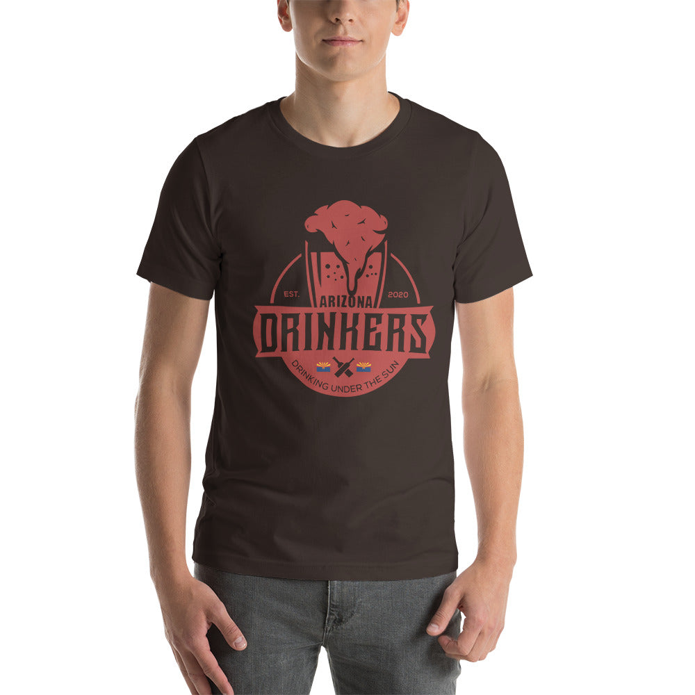 Short-Sleeve Unisex T-Shirt with Arizona Drinkers Logo On Front