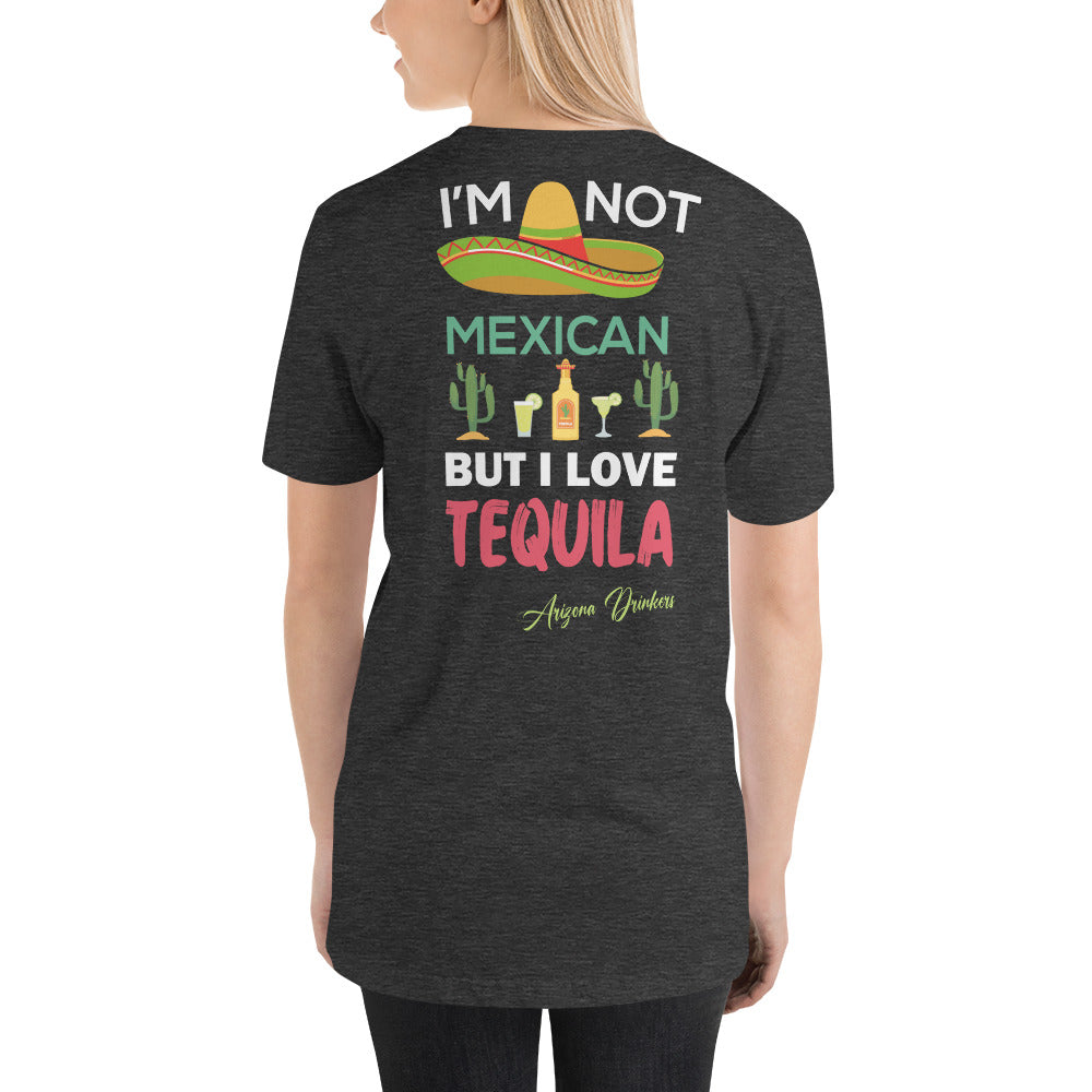 Short-sleeve unisex t-shirt with Arizona Drinkers logo on Front and Drinkers Text on Back