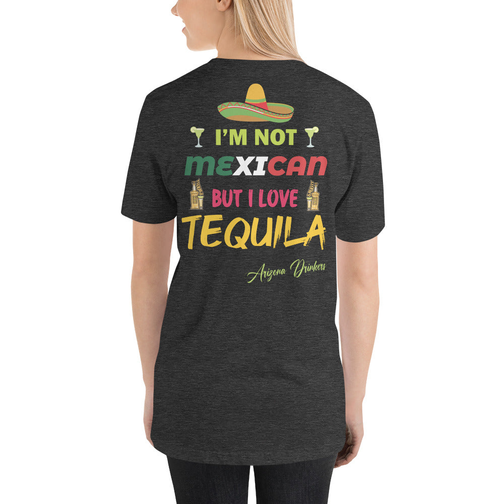 Short-sleeve unisex t-shirt with Arizona Drinkers logo on Front and Drinkers Text on Back