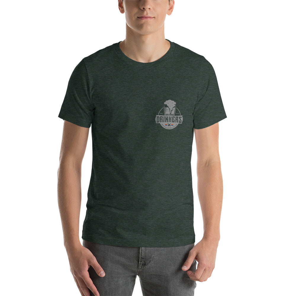Short-Sleeve Unisex T-Shirt with Arizona Drinkers Logo