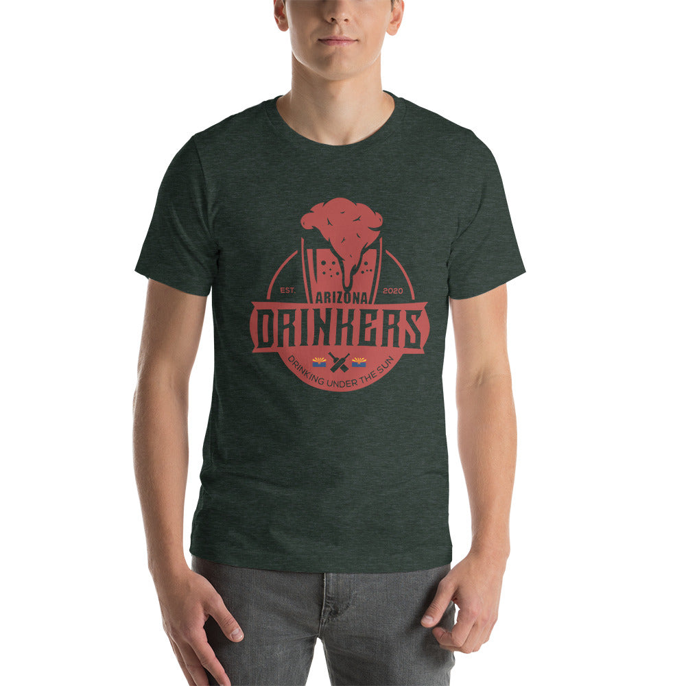Short-Sleeve Unisex T-Shirt with Arizona Drinkers Logo On Front