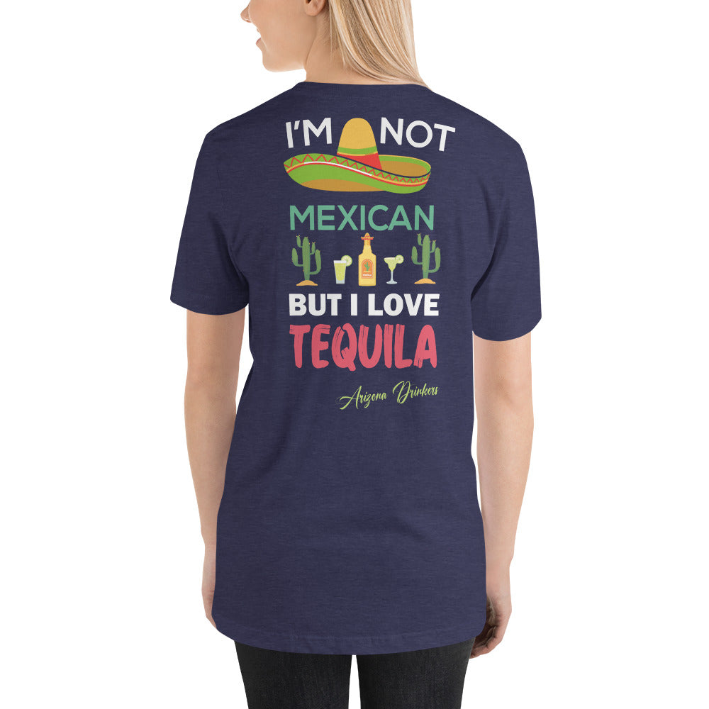 Short-sleeve unisex t-shirt with Arizona Drinkers logo on Front and Drinkers Text on Back