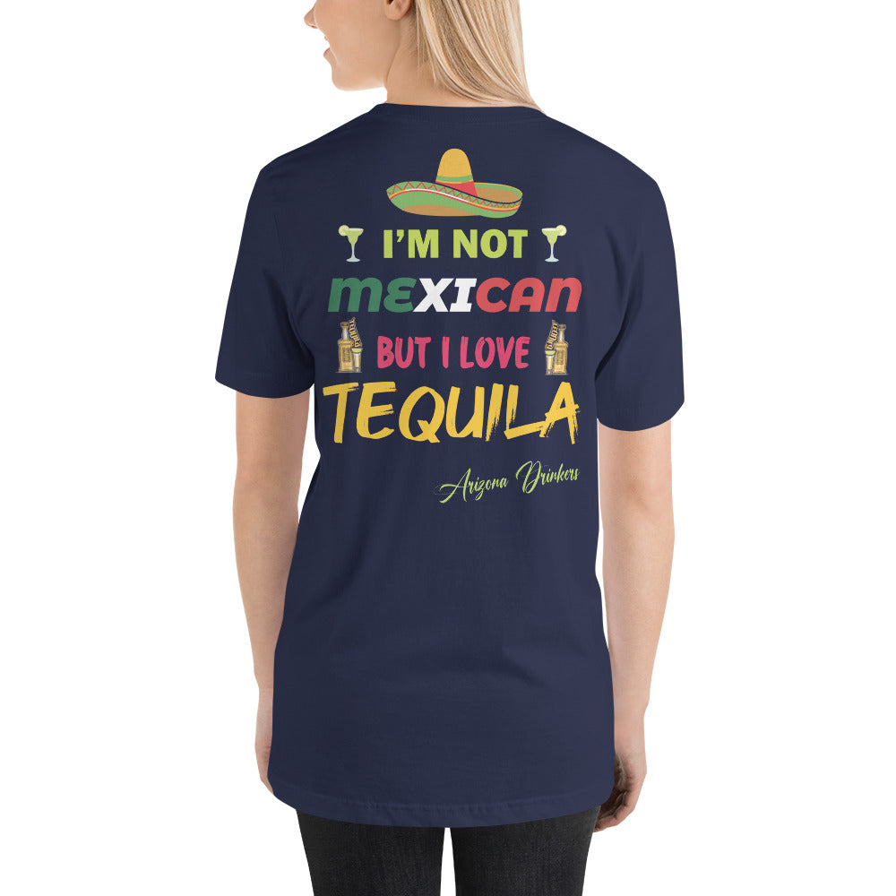 Short-sleeve unisex t-shirt with Arizona Drinkers logo on Front and Drinkers Text on Back