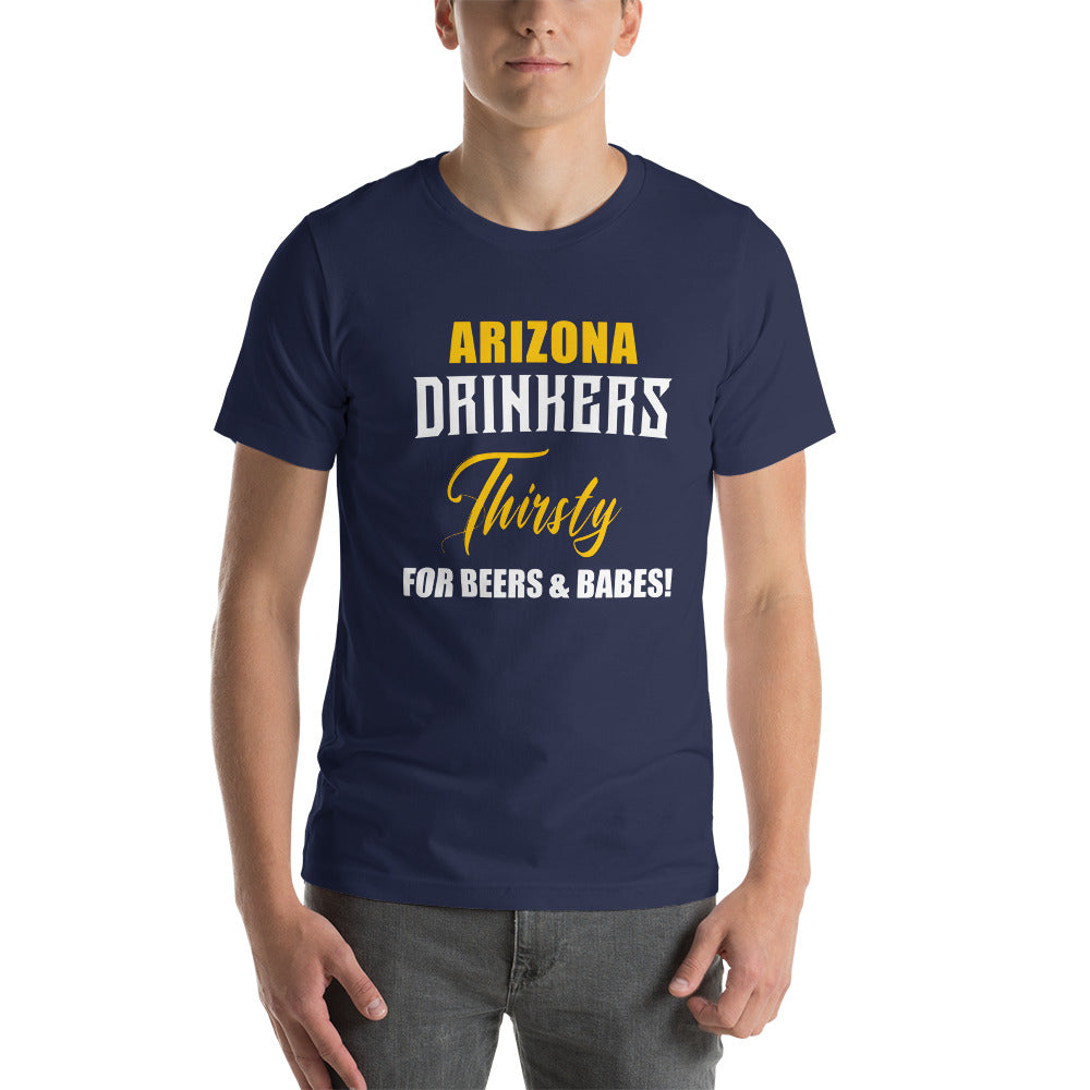 Short-sleeve unisex t-shirt with Drinkers Text on Front