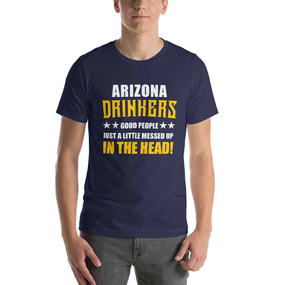 Short-sleeve unisex t-shirt with Drinkers Text on Front
